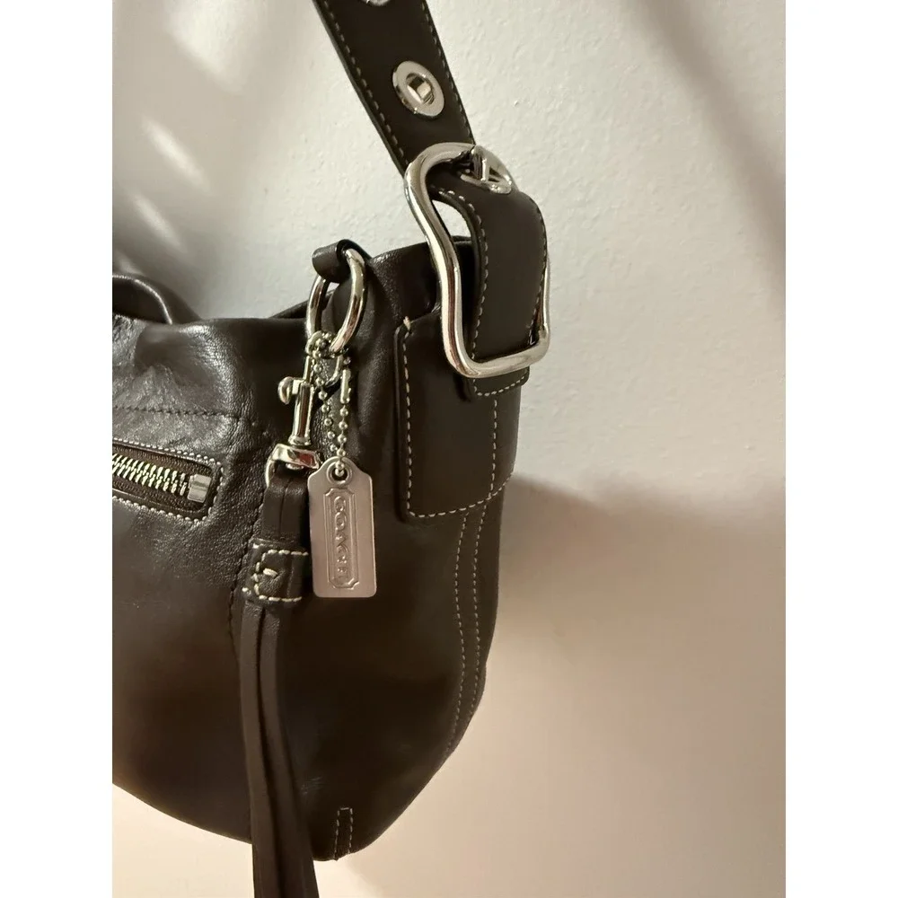 COACH Y2K Vintage East West Legacy Tassel Leather Brown  Shoulder Bag Purse 1417